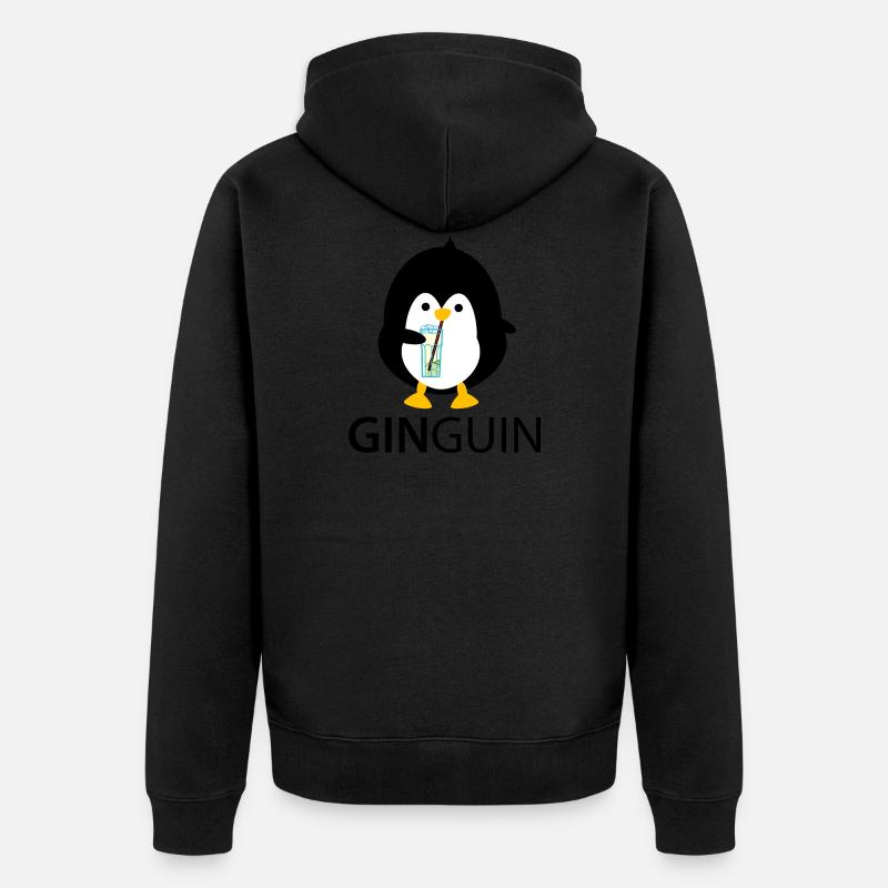 Pinguin mit Gin - Unisex Premium Bio Zip Hoodie - undefined