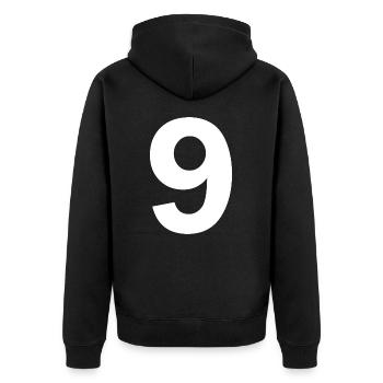 9 - Unisex Premium Organic Zip Hoodie - black - Back - Nico (187cm)