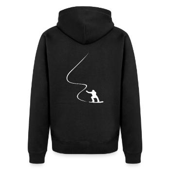 Snowboarder, Courbe, Descente, Freerider, Hiver - Veste à capuche bio Premium Unisexe - noir - Dos - Nico (187cm)