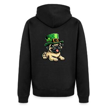Mignon carlin de dessin animé Saint-Patrick - Veste à capuche bio Premium Unisexe - noir - Dos - Nico (187cm)