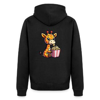 Girafe mignonne avec Popcorn Cinema Carnival Comic - Veste à capuche bio Premium Unisexe - noir - Dos - Nico (187cm)