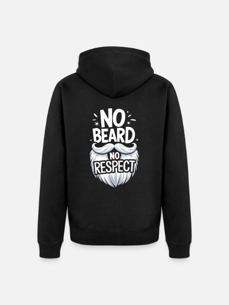 Beard Mustache Bearded Men - Unisex Premium Organic Zip Hoodie - black