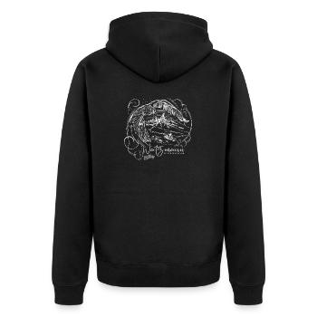 Bartgeier Wally Bavaria Klausbachtal Bayern Herren - Unisex Premium Bio Zip Hoodie - Schwarz - Hinten - Nico (187cm)
