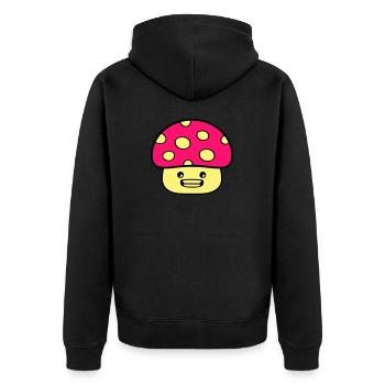 Bande dessinée champignon - Veste à capuche bio Premium Unisexe - noir - Dos - Nico (187cm)