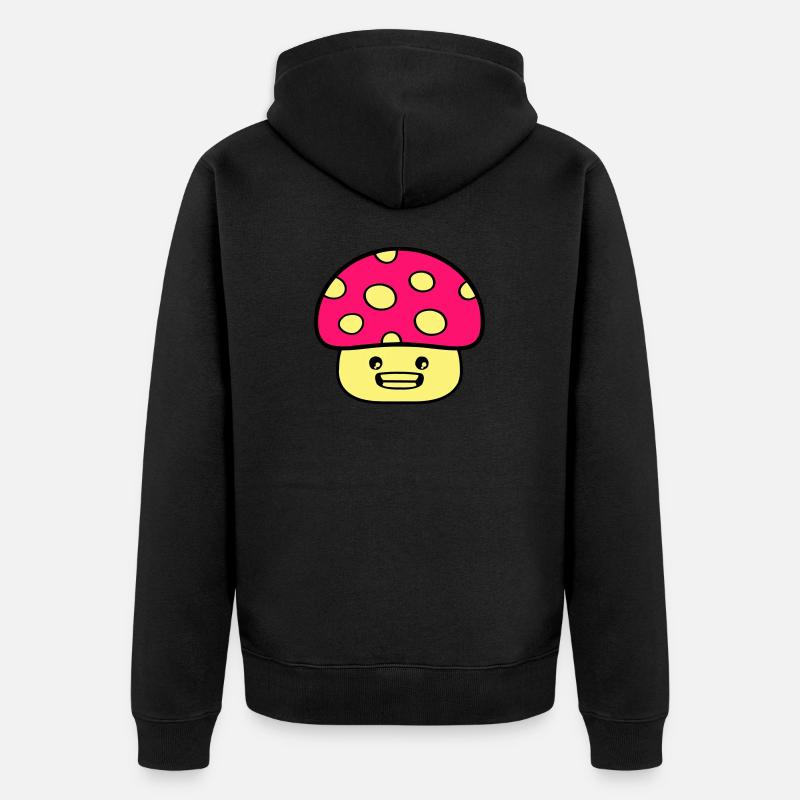 Bande dessinée champignon - Veste à capuche bio Premium Unisexe - noir