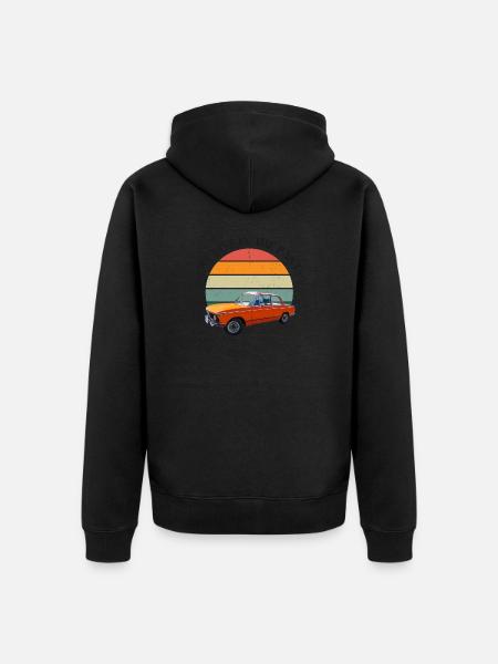 Retro Car Design - Unisex Premium Organic Zip Hoodie - black