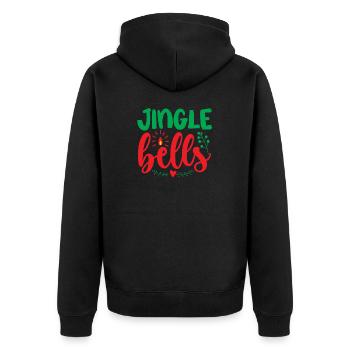 Jingle bells - humour noël - Veste à capuche bio Premium Unisexe - noir - Dos - Nico (187cm)