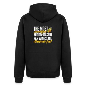 Molinasittich Perroquet Oiseau Perruche du Soleil - Veste à capuche bio Premium Unisexe - noir - Dos - Nico (187cm)