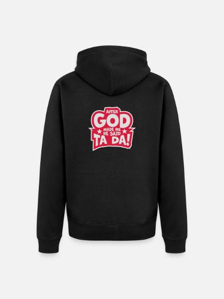 after god made me - Unisex Premium Organic Zip Hoodie - black