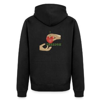 J’aime la liberté - Veste à capuche bio Premium Unisexe - noir - Dos - Nico (187cm)