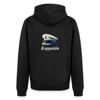 Kappatän Meme Kappa Wortwitz - Unisex Premium Bio Zip Hoodie - Schwarz - Hinten - Nico (187cm)