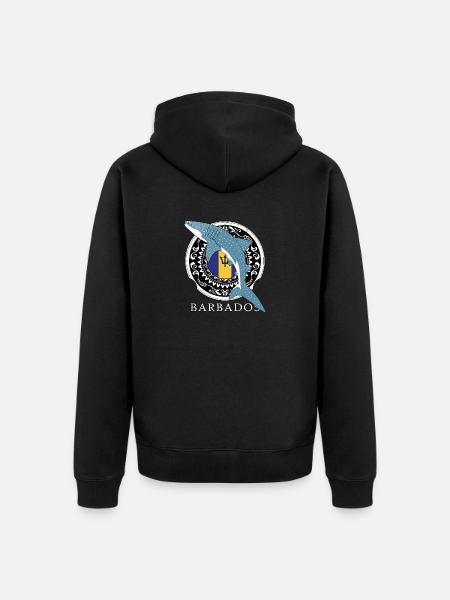 Barbados Whale Shark - Unisex Premium Organic Zip Hoodie - black