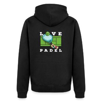 Padel Paddle Raquette Tennis Sport I Cadeau - Veste à capuche bio Premium Unisexe - noir - Dos - Nico (187cm)