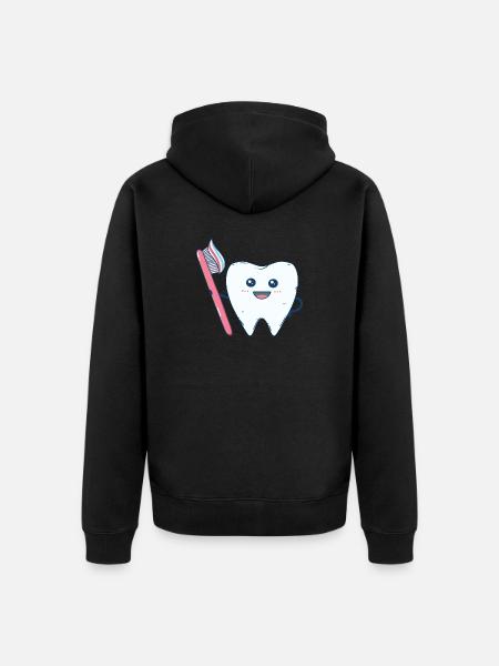 Rolig tandborstning av tänderna med en tandborste - Ekologisk premiumluvjack unisex - svart