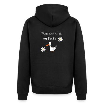 Mon canard en sucre - Veste à capuche bio Premium Unisexe - noir - Dos - Nico (187cm)