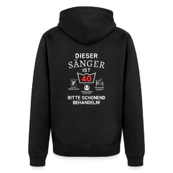 This singer is 40 years old. - Unisex Premium Organic Zip Hoodie - black - Back - Nico (187cm)