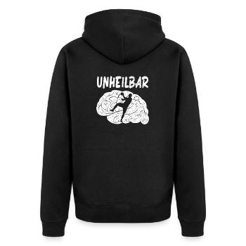 Handballspieler Handballer Handball Trainer - Unisex Premium Bio Zip Hoodie - Schwarz - Hinten - Nico (187cm)