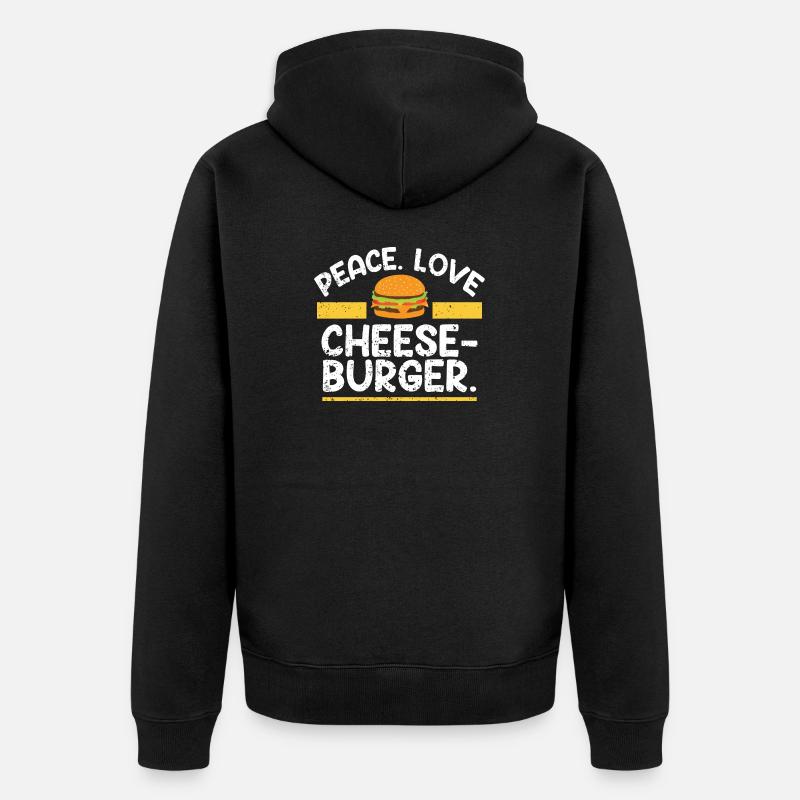 cheeseburger d’amour de la paix - Veste à capuche bio Premium Unisexe - noir