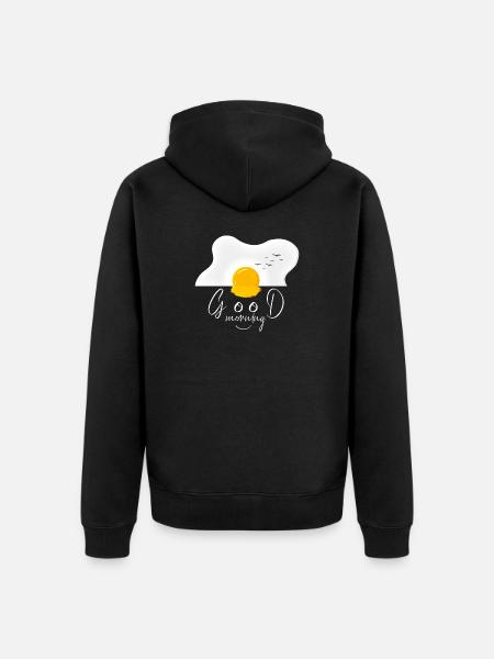 Egg good morning - Unisex Premium Organic Zip Hoodie - black