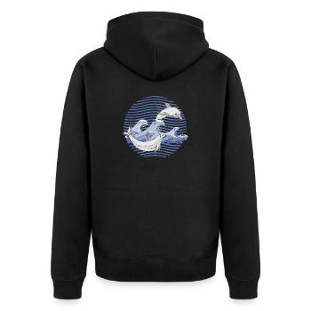Delphine - Unisex Premium Bio Zip Hoodie - Schwarz - Hinten - Nico (187cm)