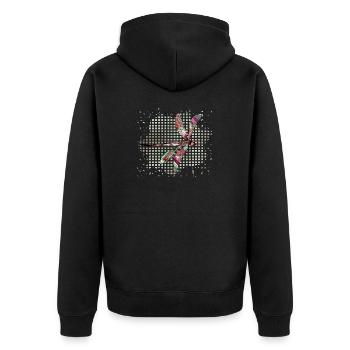 Libelle - Unisex Premium Bio Zip Hoodie - Schwarz - Hinten - Nico (187cm)