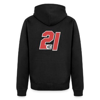 Diyarbakır - Unisex Premium Bio Zip Hoodie - Schwarz - Hinten - Nico (187cm)