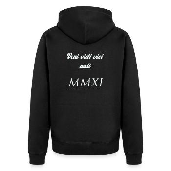2011 - Unisex Premium Bio Zip Hoodie - Schwarz - Hinten - Nico (187cm)