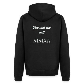 2012 - Unisex Premium Bio Zip Hoodie - Schwarz - Hinten - Nico (187cm)