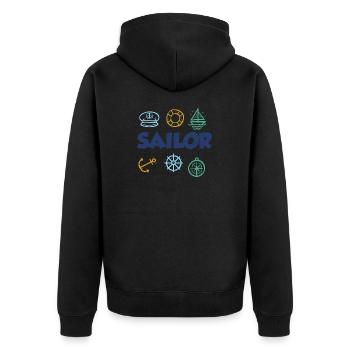 Sailing Water Sports - Unisex Premium Organic Zip Hoodie - black - Back - Nico (187cm)