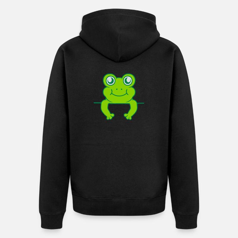 Bouclier Wall Frog Comic - Veste à capuche bio Premium Unisexe - noir