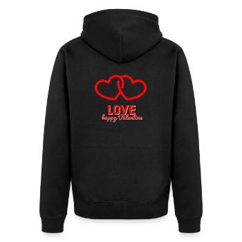 Joyeux Valentin LOVE - Veste à capuche bio Premium Unisexe - noir - Dos - Nico (187cm)