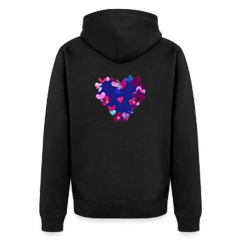 Saint-Valentin Fête des mères Fiançailles Mariage Amour - Veste à capuche bio Premium Unisexe - noir - Dos - Nico (187cm)