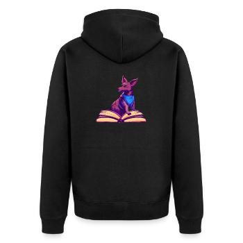 Hundehalter Hunde Buch lesen Terrier Hund Bücher - Unisex Premium Bio Zip Hoodie - Schwarz - Hinten - Nico (187cm)