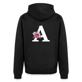 Lettre a floral - Veste à capuche bio Premium Unisexe - noir - Dos - Nico (187cm)