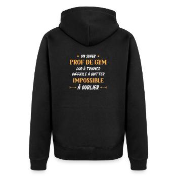 Super prof de gym - Veste à capuche bio Premium Unisexe - noir - Dos - Nico (187cm)