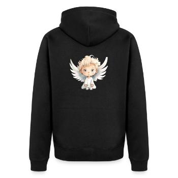 Angel Watercolors Drawing - Unisex Premium Organic Zip Hoodie - black - Back - Nico (187cm)