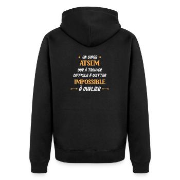 Super atsem - Veste à capuche bio Premium Unisexe - noir - Dos - Nico (187cm)