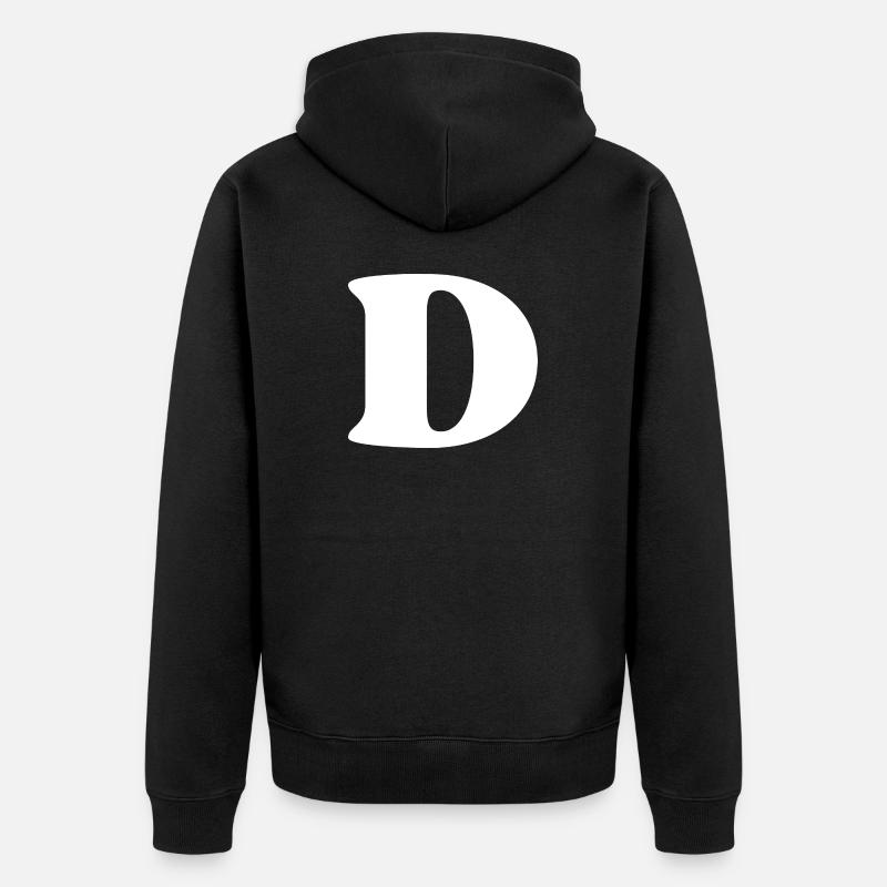 Buchstabe d - Unisex Premium Bio Zip Hoodie - Schwarz