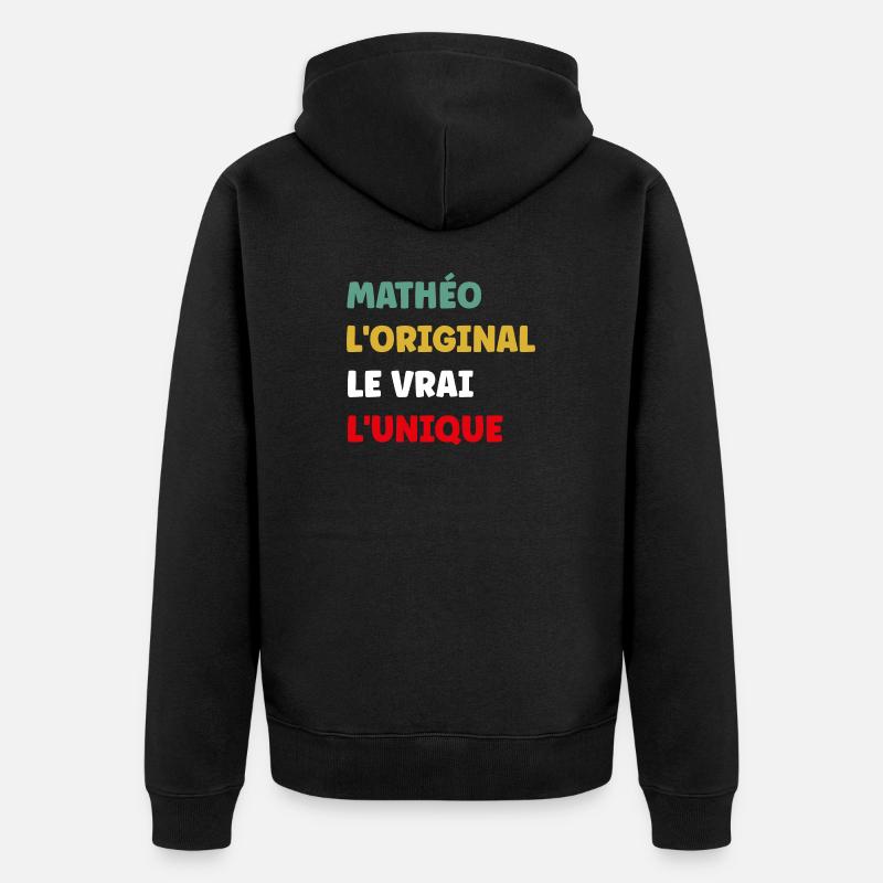mathéo - Veste à capuche bio Premium Unisexe - noir