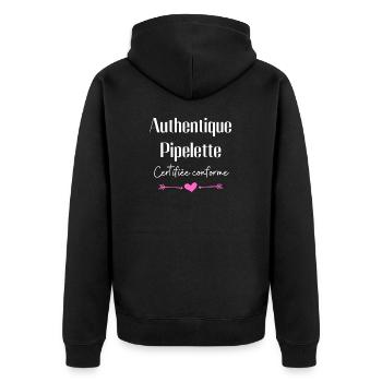 Authentique pipelette certifiée conforme - Veste à capuche bio Premium Unisexe - noir - Dos - Nico (187cm)