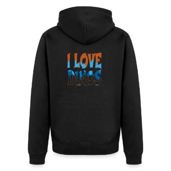 statement birthday present bicycle ride green rex - Unisex Premium Organic Zip Hoodie - black - Back - Nico (187cm)