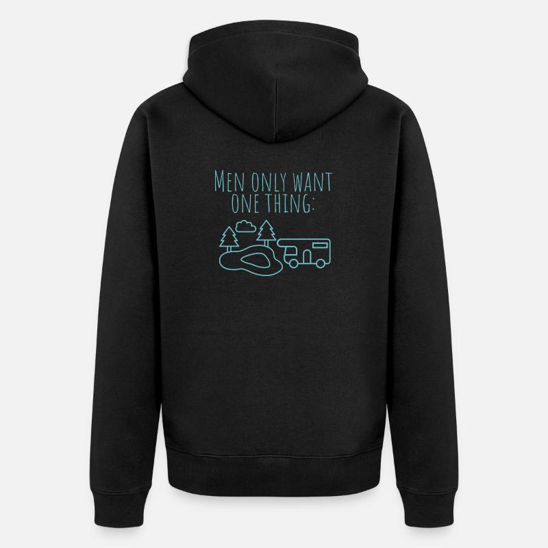 MowoT Wohnmobil am Teich - Unisex Premium Bio Zip Hoodie - Schwarz