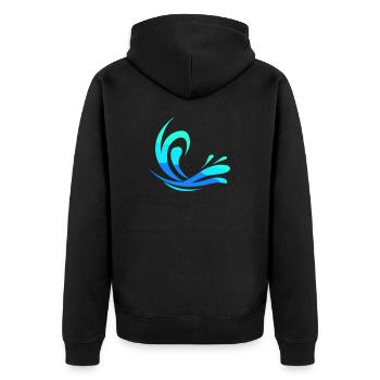 Water - Unisex Premium Organic Zip Hoodie - black - Back - Nico (187cm)