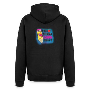 Teachers Teachers School Teachers Teaching Staff - Unisex Premium Organic Zip Hoodie - black - Back - Nico (187cm)