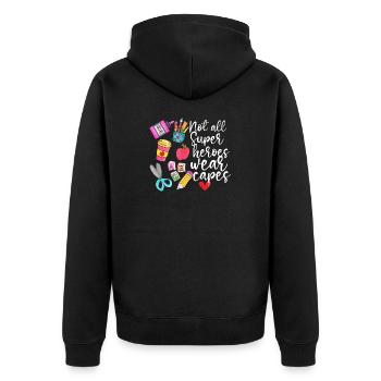 Teachers Teachers School Teachers Teaching Staff - Unisex Premium Organic Zip Hoodie - black - Back - Nico (187cm)