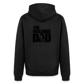 The walking DAD! - Unisex Premium Organic Zip Hoodie - black - Back - Nico (187cm)