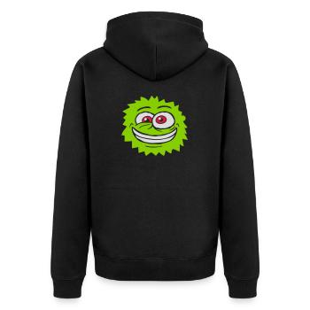 Hairy monster crazy face - Unisex Premium Organic Zip Hoodie - black - Back - Nico (187cm)