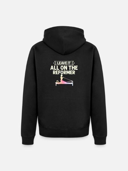 Leave It All On The Reformer Pilates Exercise - Unisex Premium Organic Zip Hoodie - black
