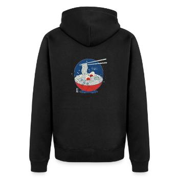 Great Ramen Wave / Great Ramen Wave vintage / aliments - Veste à capuche bio Premium Unisexe - noir - Dos - Nico (187cm)