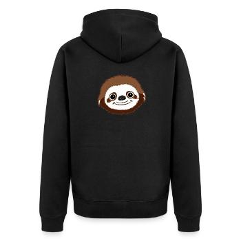 Cute Sloth Kawaii Cartoon Animal Love 1 - Unisex Premium Organic Zip Hoodie - black - Back - Nico (187cm)